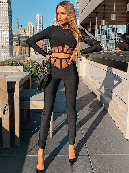 long sleeve jumpsuits autumn high waist lace hollow two-piece suit black trousers stretch party women's bandage jum ukc3, Black;white
long sleeve jumpsuits autumn high waist lace hollow two-piece suit black trousers stretch party women's bandage jum ukc3, Black;white