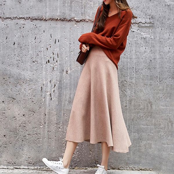 skirts high waist midi knitted skirt a-line female solid elegant vintage autumn winter women thick sweater umbrella, Black
skirts high waist midi knitted skirt a-line female solid elegant vintage autumn winter women thick sweater umbrella, Black
