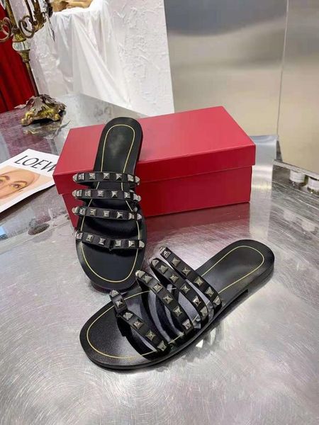 slippers summer shoes women genuine cow leather rivets flats slides zapatos de mujer size 35-42, Black
slippers summer shoes women genuine cow leather rivets flats slides zapatos de mujer size 35-42, Black