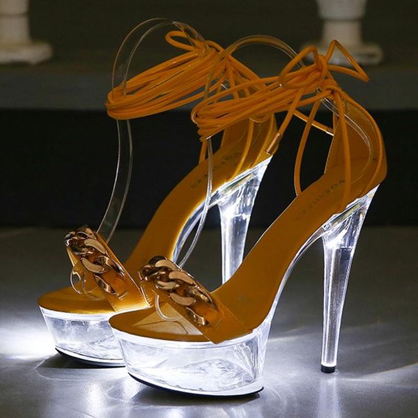 sandals 2021 women 15cm high heels striptease glow transparent chain 4.5cm platform pump fetish prom cross straps shoes, Black
sandals 2021 women 15cm high heels striptease glow transparent chain 4.5cm platform pump fetish prom cross straps shoes, Black