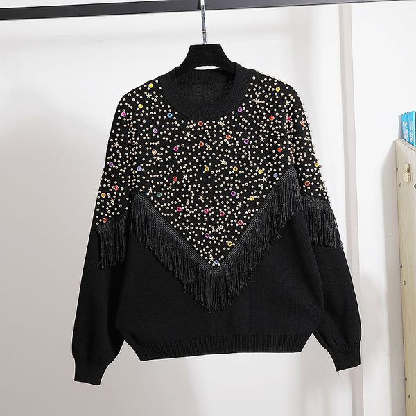 black knitted outfits women beading diamonds tassel sweater long pencil pants 2 piece set female loose casual gray knit suit 2pc so99, Blue
black knitted outfits women beading diamonds tassel sweater long pencil pants 2 piece set female loose casual gray knit suit 2pc so99, Blue