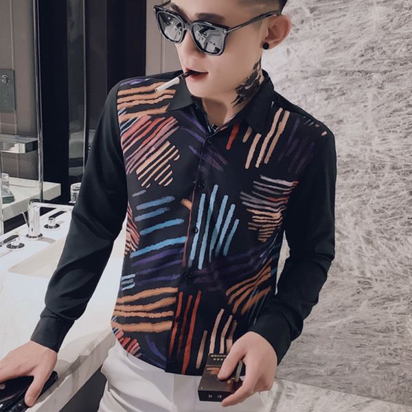 2021 autumn male fashin man long sleeve shirts streetwear casual social shirt nighttime party men's clothes 0uwv, White;black
2021 autumn male fashin man long sleeve shirts streetwear casual social shirt nighttime party men's clothes 0uwv, White;black