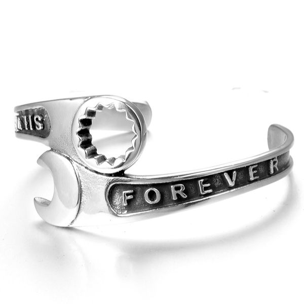 bangles bracelets wrench style not simple men's stainless steel bracelet fashion punk titanium, Black
bangles bracelets wrench style not simple men's stainless steel bracelet fashion punk titanium, Black