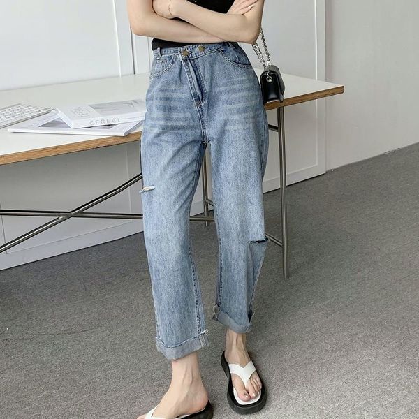women's jeans hxjjp vintage ripped hole summer 2021 pants high waist wide leg loose straight, Blue
women's jeans hxjjp vintage ripped hole summer 2021 pants high waist wide leg loose straight, Blue