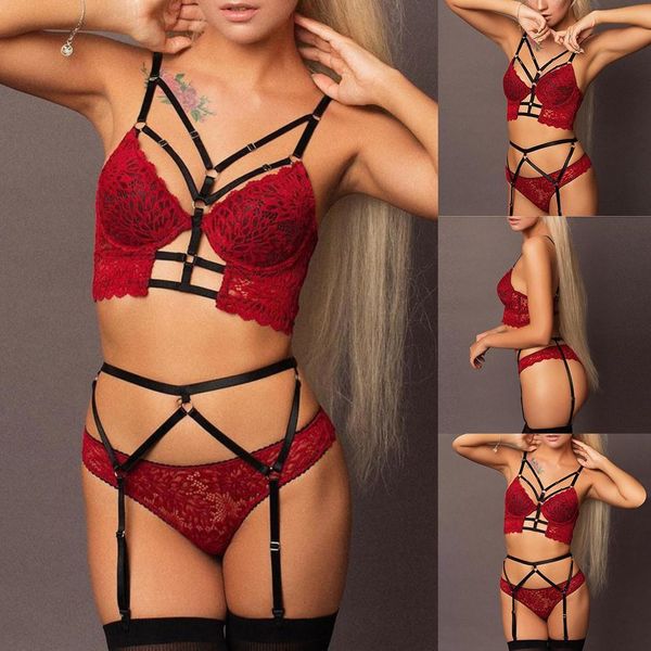 new women lace plus size lingerie set solid seamless wireless brassiere for ladies underwear with garter lingerie s-3xl2020, Black;red
new women lace plus size lingerie set solid seamless wireless brassiere for ladies underwear with garter lingerie s-3xl2020, Black;red