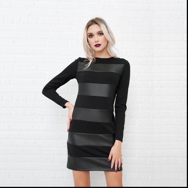 women casual leather patchwork sheath office dress long sleeve o neck solid casual mini dress 2021 winter new fashion dress, Black;gray
women casual leather patchwork sheath office dress long sleeve o neck solid casual mini dress 2021 winter new fashion dress, Black;gray