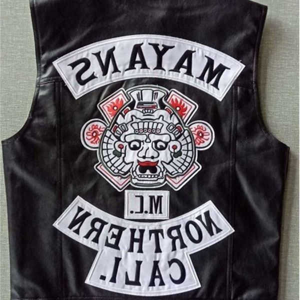 21ss designer mayans mc motorcycle punk locomotive pu leather vest men fashion clothing black coat, Black;white
21ss designer mayans mc motorcycle punk locomotive pu leather vest men fashion clothing black coat, Black;white
