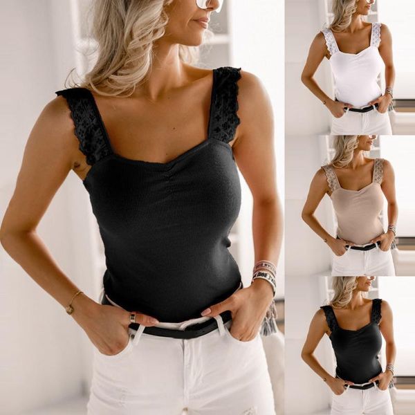 

summer solid color vest women fashion sleeveless strapless ruffle y2k tank ladies street casual tanks camisole 2021 camisoles &, Black;white
