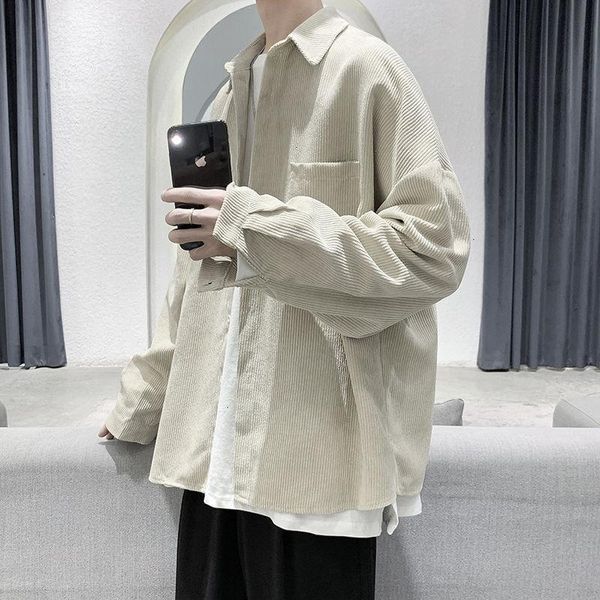 men's casual shirts pr corduroy long sleeve shirt loose solid color woman fashion korean streetwear clothing, White;black
men's casual shirts pr corduroy long sleeve shirt loose solid color woman fashion korean streetwear clothing, White;black