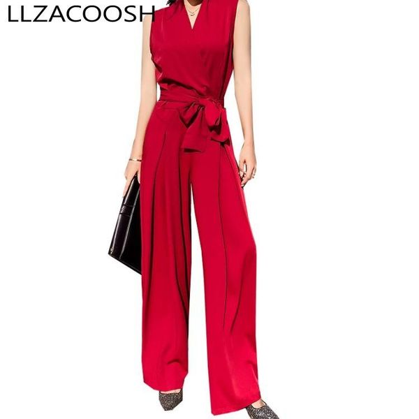 women's jumpsuits & rompers 2021 summer office ladies sleeveless women jumpsuit bowknot high waist overalls v neck wide leg trousers, Black;white
women's jumpsuits & rompers 2021 summer office ladies sleeveless women jumpsuit bowknot high waist overalls v neck wide leg trousers, Black;white