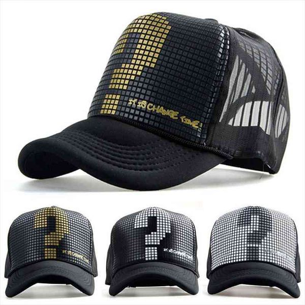 men women mesh hat sports trucker visor adjustable snapback baseball cap, Blue;gray
