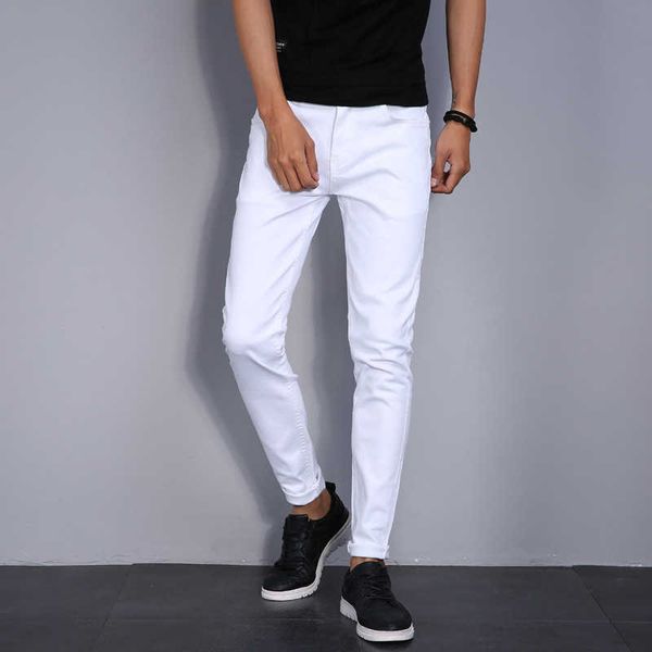 white pure fashion brand spring jeans men's nine point small foot slim fit trend, Blue
white pure fashion brand spring jeans men's nine point small foot slim fit trend, Blue