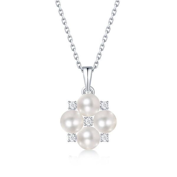 chains mikiwuu women necklace moissanite diamond and pearls flower shape pendants for fine jewelry valentine's day gift, Silver
chains mikiwuu women necklace moissanite diamond and pearls flower shape pendants for fine jewelry valentine's day gift, Silver
