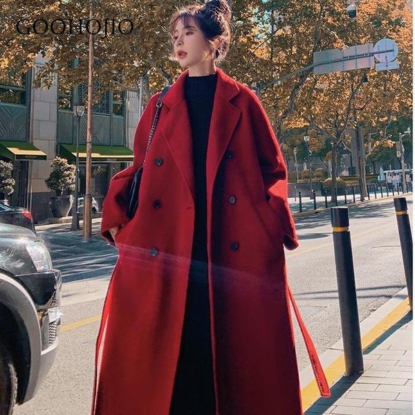 women's wool & blends goohojio women elegant long coat with belt solid color sleeve chic outerwear ladies overcoat autumn winter 2021, Black
women's wool & blends goohojio women elegant long coat with belt solid color sleeve chic outerwear ladies overcoat autumn winter 2021, Black