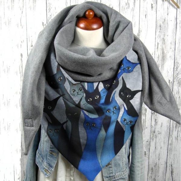 scarves women winter thicken warm oversized triangle scarf with adjustable clip colorful kitten patterns shawl wrap snood blanket, Blue;gray
scarves women winter thicken warm oversized triangle scarf with adjustable clip colorful kitten patterns shawl wrap snood blanket, Blue;gray