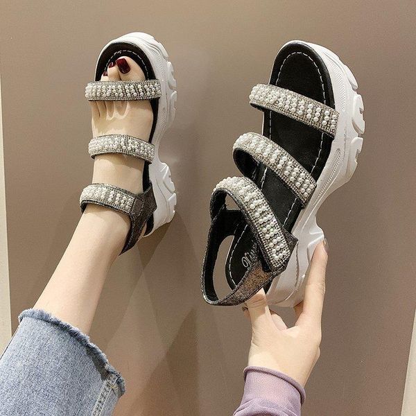 sandals summer style women's beads fashion casual shoes wear-resistant non-slip platform open toe, Black
sandals summer style women's beads fashion casual shoes wear-resistant non-slip platform open toe, Black