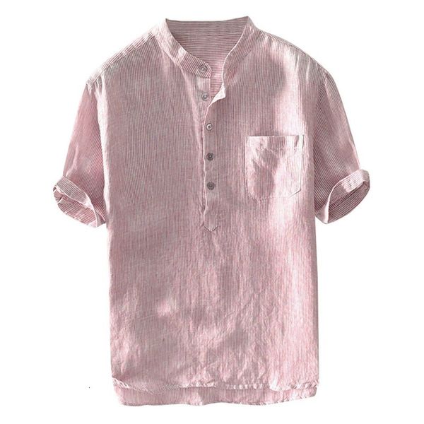 men new brand baggy streep cato linen short mouwen button pocket shirts blouse man shirt camisa masculina, White;black
men new brand baggy streep cato linen short mouwen button pocket shirts blouse man shirt camisa masculina, White;black