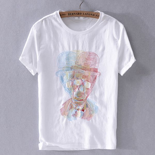 2021 summer men's new short-sleeved t-shirt embroidery linen t shirt men round neck cotton tshirt male white fashion camisa u26u
2021 summer men's new short-sleeved t-shirt embroidery linen t shirt men round neck cotton tshirt male white fashion camisa u26u