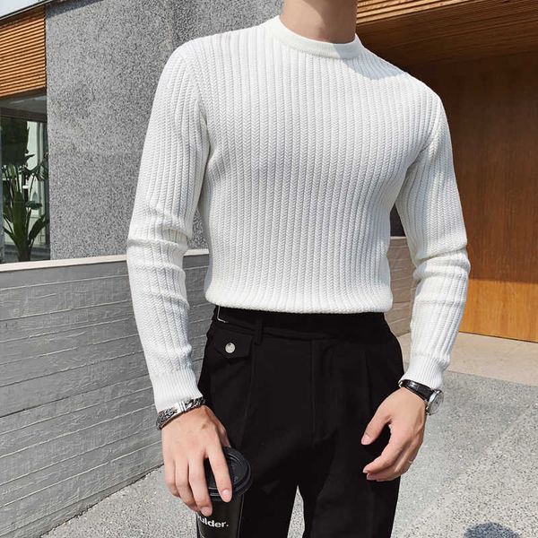fashion winter men's sweater round neck knitted pullovers long sleeve thick sweaters woven thick line slim fit knitwear 210527, White;black
fashion winter men's sweater round neck knitted pullovers long sleeve thick sweaters woven thick line slim fit knitwear 210527, White;black