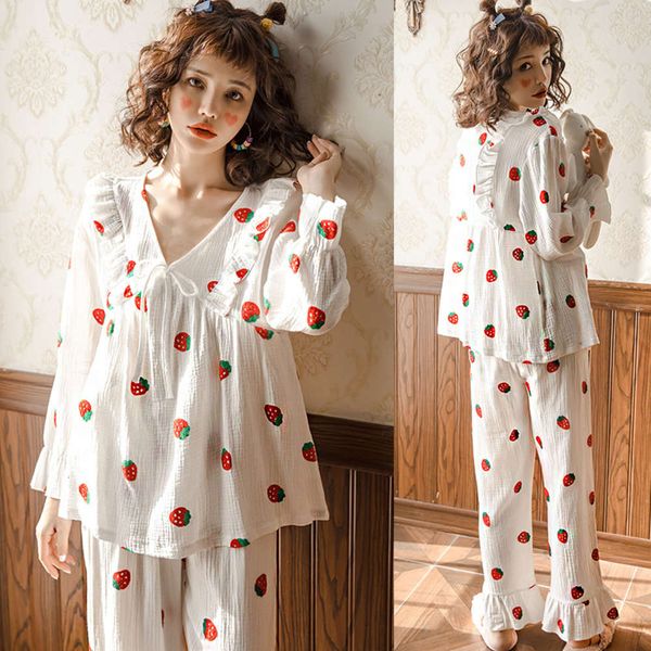 2020 summer new 2069 baby breast feeding clothes cotton wrinkled gauze thin long sleeve pregnant women's pajamas, White
2020 summer new 2069 baby breast feeding clothes cotton wrinkled gauze thin long sleeve pregnant women's pajamas, White