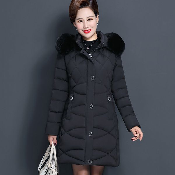 women's middle-aged winter coat elderly cotton-quilted clothes solid-colored mother woman's female jacket more size kqam, Black
women's middle-aged winter coat elderly cotton-quilted clothes solid-colored mother woman's female jacket more size kqam, Black