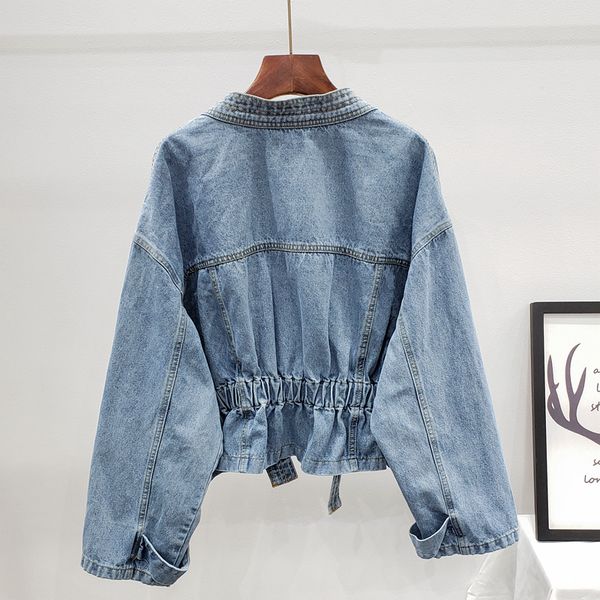autumn vintage elastic waist jeans women outerwear loose bat sleeve v color short denim jacket coat female chaqueta mujer 9hmo, Black;brown
autumn vintage elastic waist jeans women outerwear loose bat sleeve v color short denim jacket coat female chaqueta mujer 9hmo, Black;brown