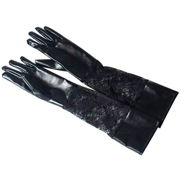 five fingers gloves 1 pair women long patchwork lace faux leather female solid black elbow length mittens for adults party, Blue;gray
five fingers gloves 1 pair women long patchwork lace faux leather female solid black elbow length mittens for adults party, Blue;gray