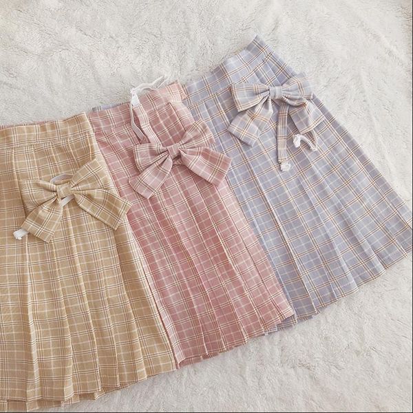 high waist casual rainbow plaid a line skirt cute korean uniform female kawaii women midi skirt harajuku bow pleated skirt, Black
high waist casual rainbow plaid a line skirt cute korean uniform female kawaii women midi skirt harajuku bow pleated skirt, Black
