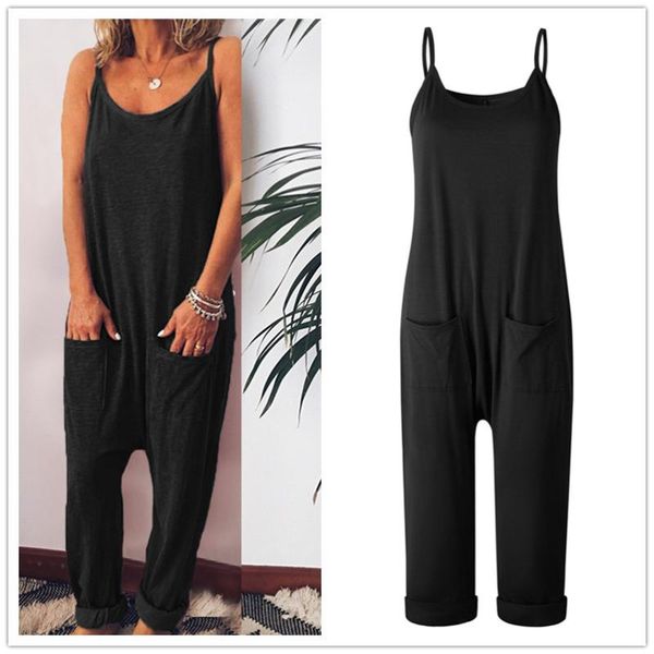 women's jumpsuits & rompers 2021 arrival off shoulder pockets sling jumpsuit women summer casual loose korean streetwaers overalls 4 co, Black;white
women's jumpsuits & rompers 2021 arrival off shoulder pockets sling jumpsuit women summer casual loose korean streetwaers overalls 4 co, Black;white