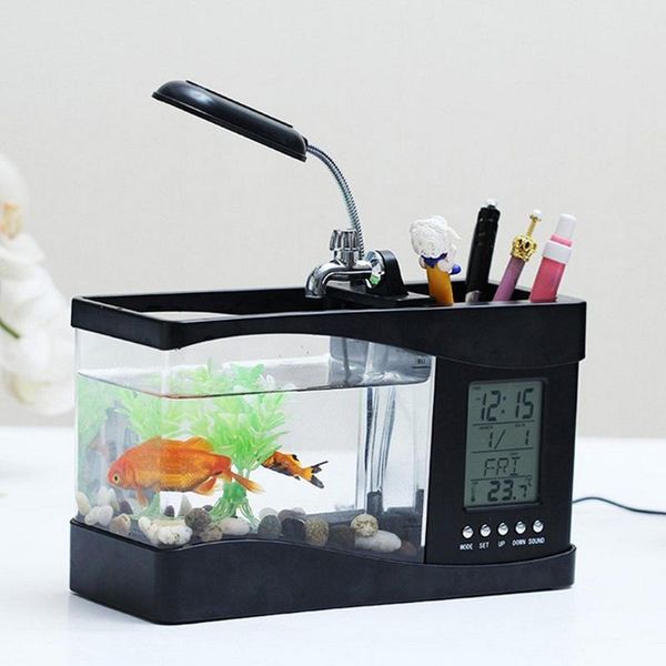 aquariums mini fish tank plastic aquarium usb auto with led light lcd display screen and clock multi-function
aquariums mini fish tank plastic aquarium usb auto with led light lcd display screen and clock multi-function