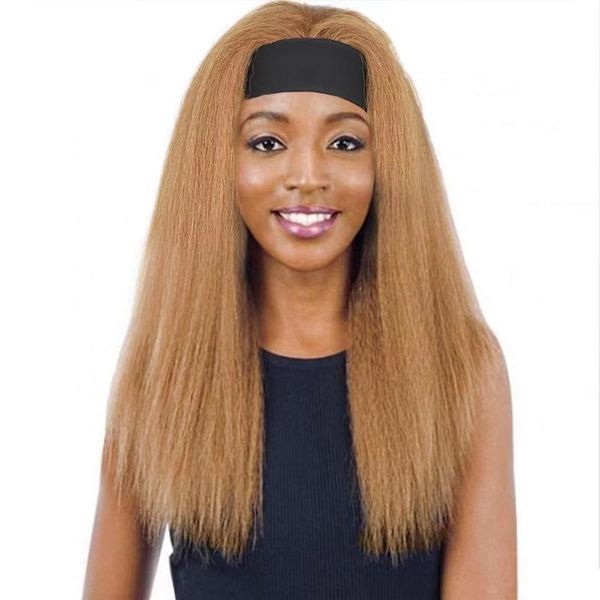 synthetic wigs kinky straight headband wig glueless half with head band brazilian yaki ombre blonde for black women
synthetic wigs kinky straight headband wig glueless half with head band brazilian yaki ombre blonde for black women