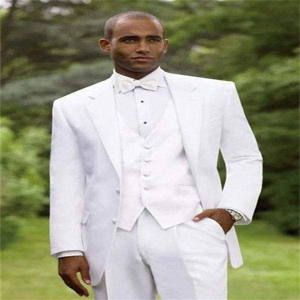 men's suits & blazers 2021 white suit fashion personal custom notched lapel double button (jacket + pants vest tie), White;black
men's suits & blazers 2021 white suit fashion personal custom notched lapel double button (jacket + pants vest tie), White;black