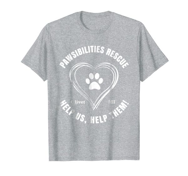 pawsibilities rescue shirt, White;black