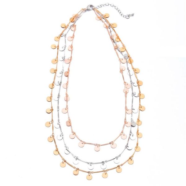 chains fashion sequins coins tassel clavicle choke necklaces gold color 3 layer bar statement necklace for women gifts 2021, Silver
chains fashion sequins coins tassel clavicle choke necklaces gold color 3 layer bar statement necklace for women gifts 2021, Silver