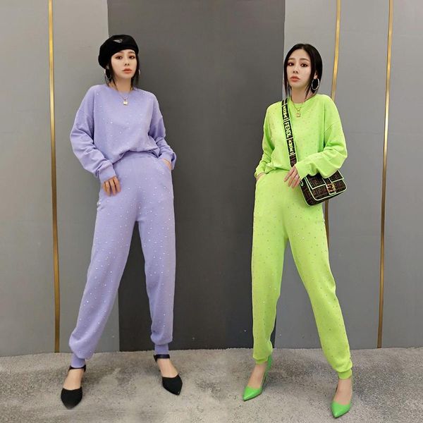 2021pearls tracksuit women knitwear 2 piece suits autumn fashion pearls warm sweater+loose trousers casual women knitted sets, White
2021pearls tracksuit women knitwear 2 piece suits autumn fashion pearls warm sweater+loose trousers casual women knitted sets, White