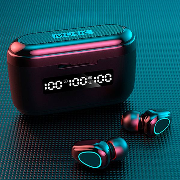 Image of TWS Bluetooth Earphones with Charging Cable 9D HD Touch Control Wireless Stereo Headphones Phone Holder 3 LED Display Sports Gaming Headsets G40