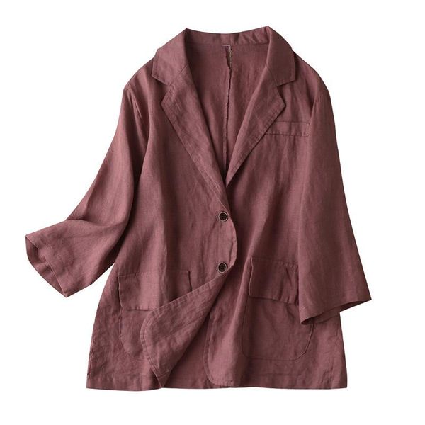 women's suits & blazers shuchanp blazer women linen three quarter sleeve 2021 summer single breasted notched office lady for, White;black
women's suits & blazers shuchanp blazer women linen three quarter sleeve 2021 summer single breasted notched office lady for, White;black