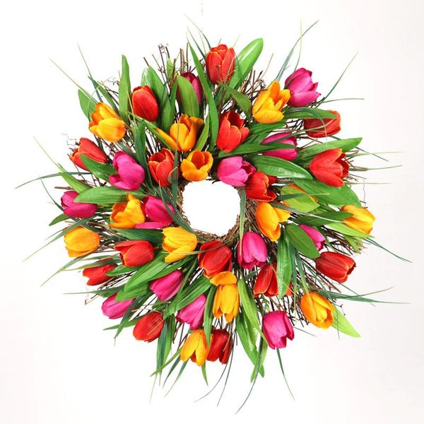 decorative flowers & wreaths tulip wreath artificial door hanging silk flower summer party wedding decoration diy garland farmhouse decor
decorative flowers & wreaths tulip wreath artificial door hanging silk flower summer party wedding decoration diy garland farmhouse decor