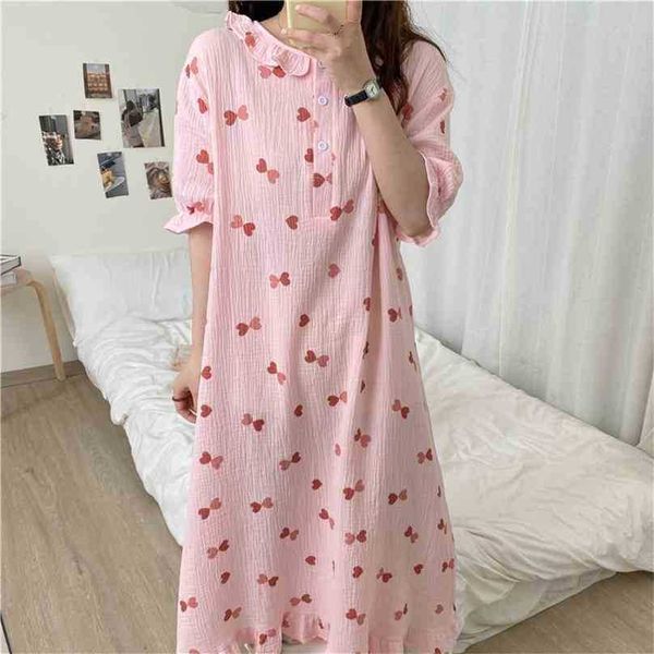 printed hearts sleepwear girls homewear chic princess dress pajamas loose cotton sweet summer nightdress 210525, Black;red
printed hearts sleepwear girls homewear chic princess dress pajamas loose cotton sweet summer nightdress 210525, Black;red