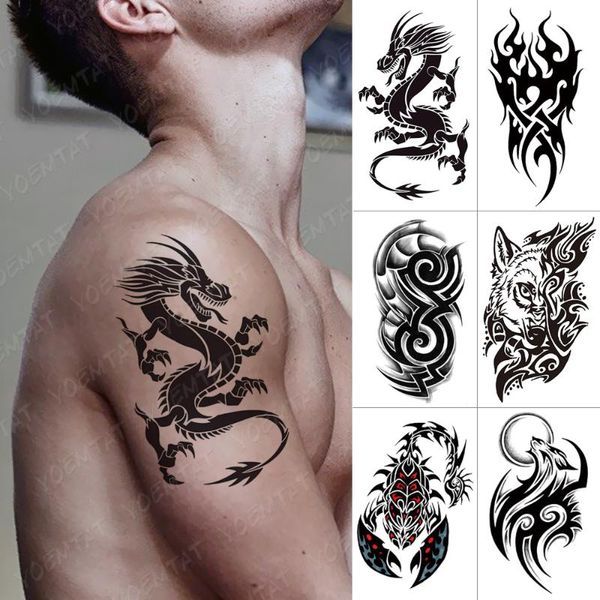 temporary tattoos waterproof tattoo sticker dragon fire flash wolf scorpion body art arm water transfer fake tatoo women men
temporary tattoos waterproof tattoo sticker dragon fire flash wolf scorpion body art arm water transfer fake tatoo women men