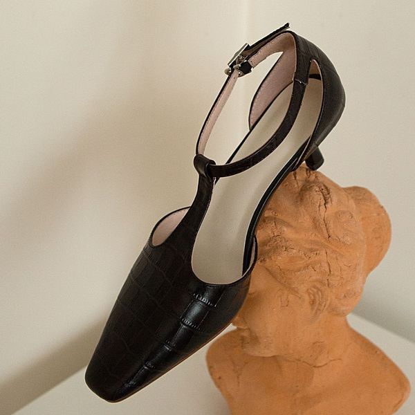 womens genuine leather t-strap kitten heel square toe pumps elegant ladies slim high heels retro female evening dress shoes hot, Black
womens genuine leather t-strap kitten heel square toe pumps elegant ladies slim high heels retro female evening dress shoes hot, Black