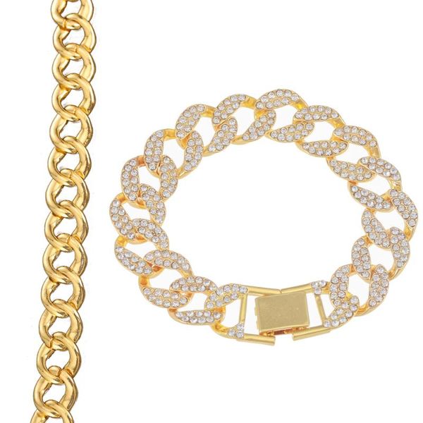 link, chain 2021 fashion luxury 15mm iced out cuban link bracelet for women men gold silver color bling rhinestone jewelry a+, Black
link, chain 2021 fashion luxury 15mm iced out cuban link bracelet for women men gold silver color bling rhinestone jewelry a+, Black