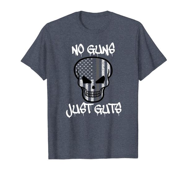 correctional officer t-shirt, no guns just guts t-shirt, White;black