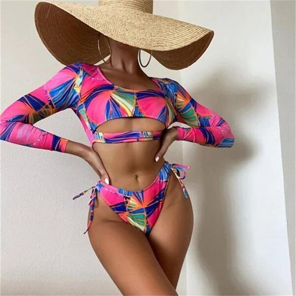 women's swimwear print bikinis long sleeve women swimsuit 2022 hollowed out two piece bikini set bathing suit beachwear biquini, White;black
women's swimwear print bikinis long sleeve women swimsuit 2022 hollowed out two piece bikini set bathing suit beachwear biquini, White;black