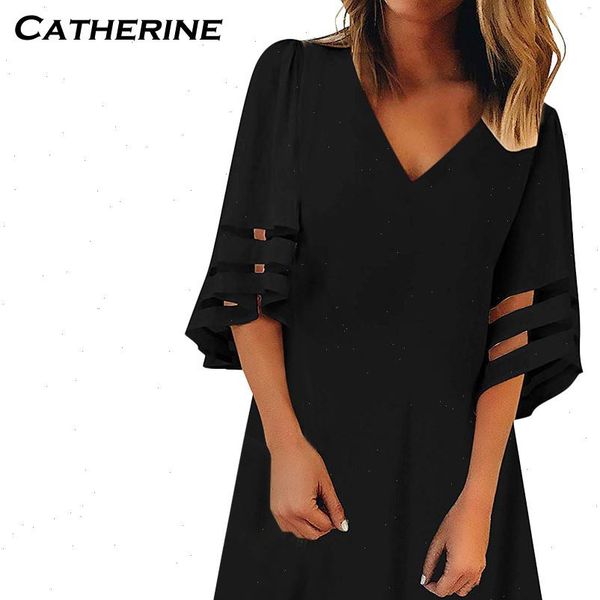 2021 elegant white dress women womens v neck mesh panel blouse 3 4 bell sleeve loose summer dresses casual plus size, Black;gray
2021 elegant white dress women womens v neck mesh panel blouse 3 4 bell sleeve loose summer dresses casual plus size, Black;gray