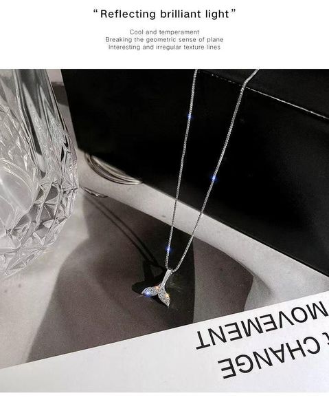 chokers fashion necklace mermaid tail pendant set diamond accessories for women, Golden;silver 
chokers fashion necklace mermaid tail pendant set diamond accessories for women, Golden;silver