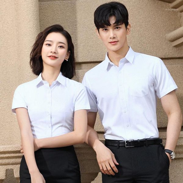 men's dress shirts shirt short sleeve non iron business work clothes embroidery and women's, White;black
men's dress shirts shirt short sleeve non iron business work clothes embroidery and women's, White;black