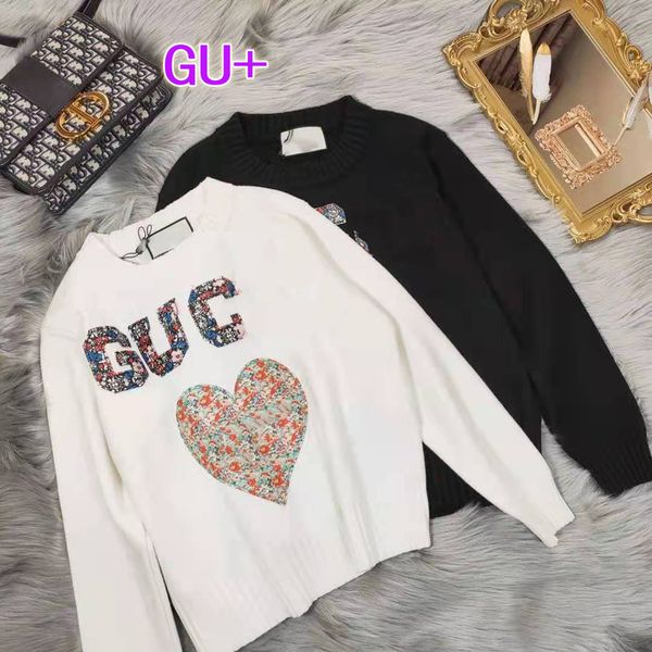 chao brand gujia floral stickers letter love gu + round neck sweater versatile long sleeve knitted sweater for women1, White;black
chao brand gujia floral stickers letter love gu + round neck sweater versatile long sleeve knitted sweater for women1, White;black