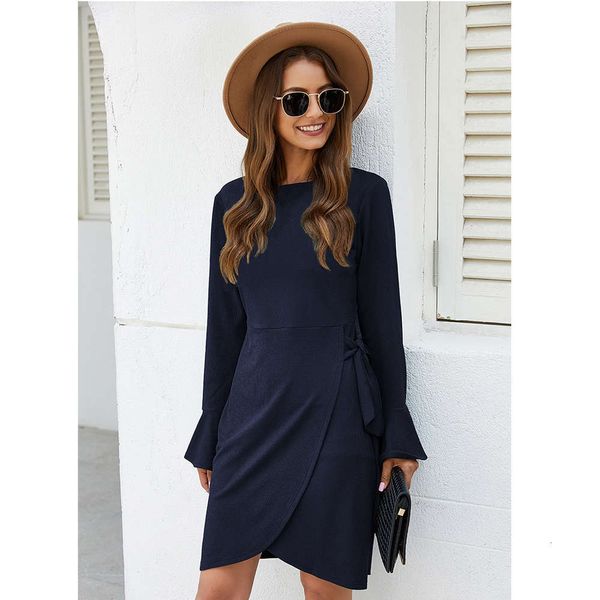 temperament autumn and winter knitwear solid dress hot, Black;gray