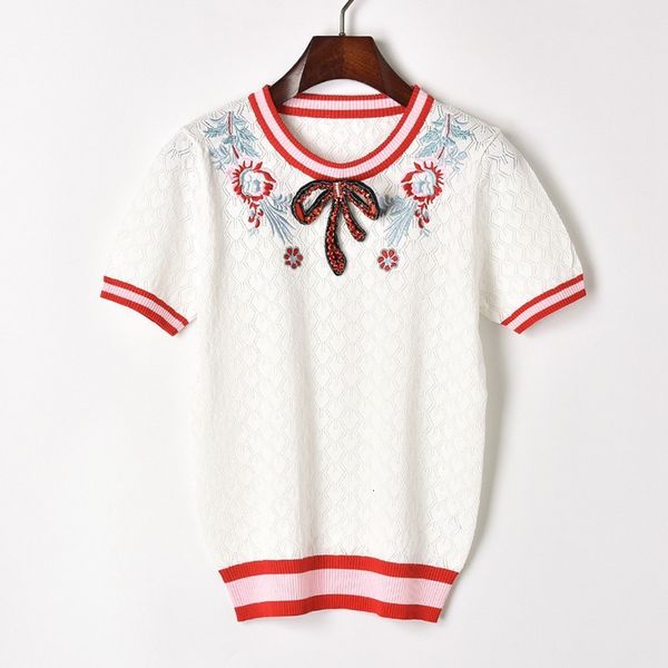 women's sweaters diamonds bow embroidery floral sweater women hollow out patchwork summer pullover o-neck short sleeve thin sweate, White;black
women's sweaters diamonds bow embroidery floral sweater women hollow out patchwork summer pullover o-neck short sleeve thin sweate, White;black